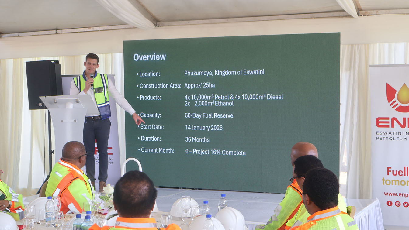 Project Development Manager for OEE Hein Papenfus displays an overview of the project.
